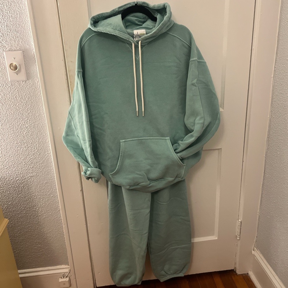 Aerie Teal Hoodie and Sweatpants Set